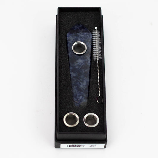 Acid Secs | Grey/Blue Feldspar Crystal Pipe with Choke