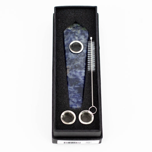 Acid Secs | Blue Dot Stone Crystal Pipe with Choke