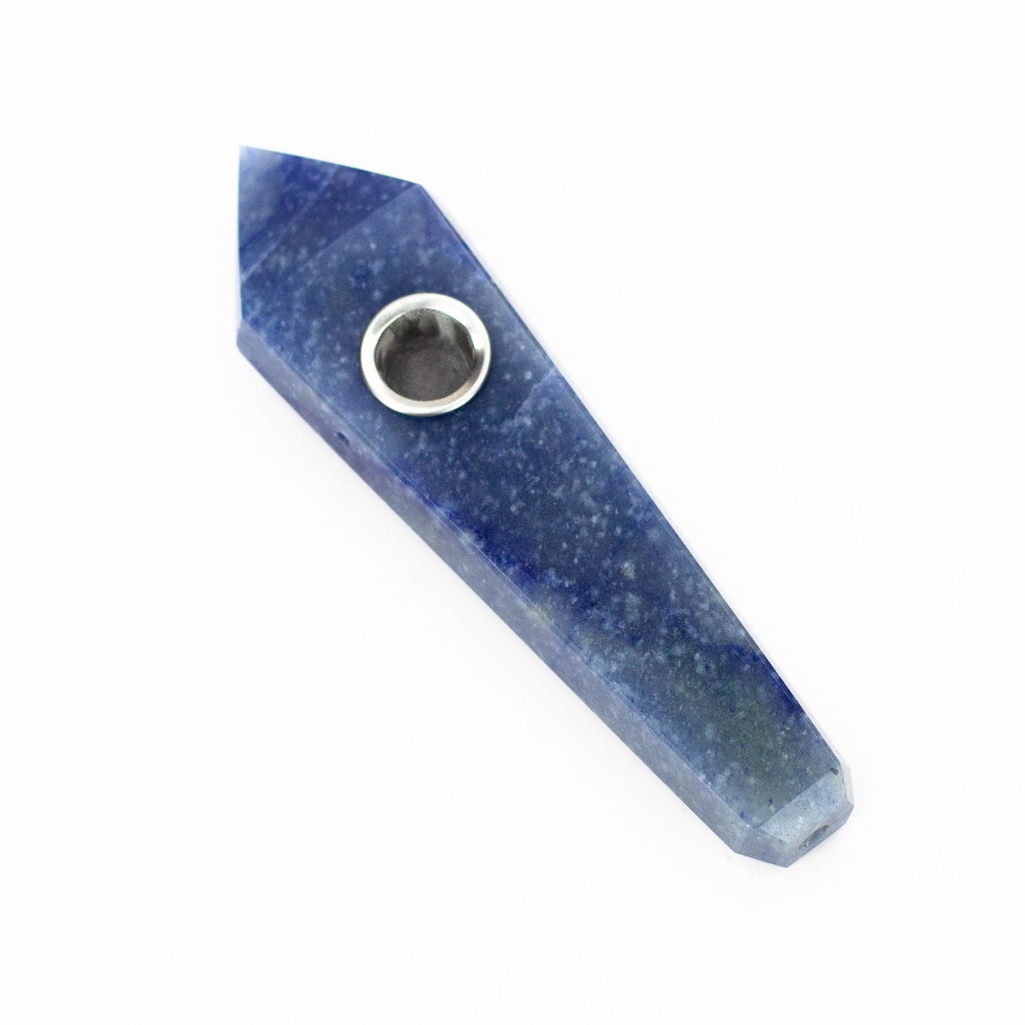 Blue Adventurine Crystal Pipe with Choke - 3 Blue Tones Available