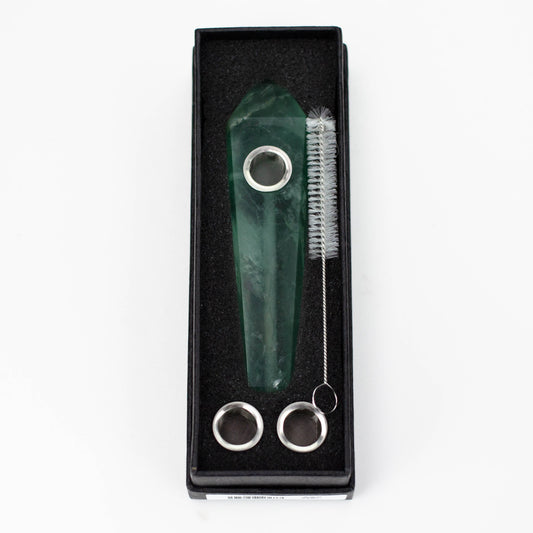 Green Fluorite Crystal Pipe with Choke | Acid Secs | Rose Meow™ Curation