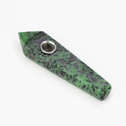 Ruby Zoisite Crystal Pipe with Choke