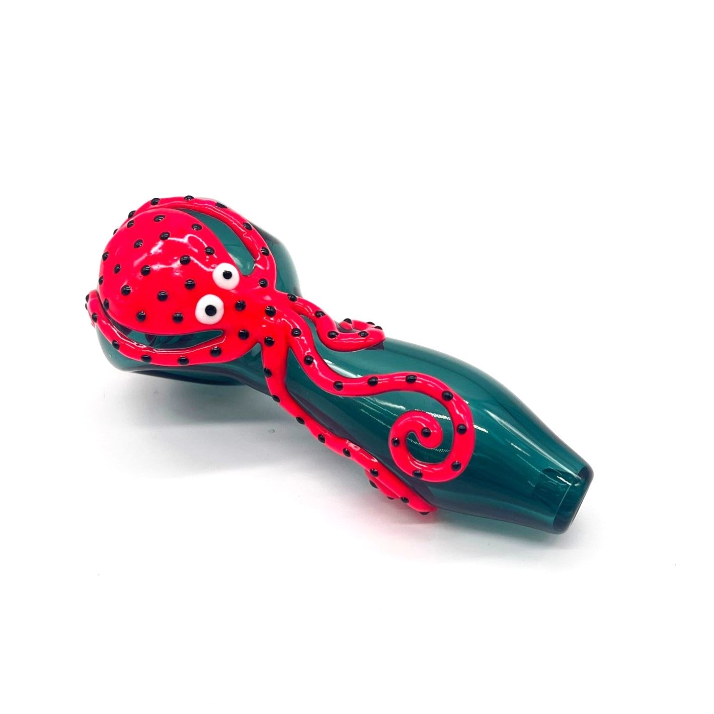 Octopus V2 Glow In The Dark Glass Smoking Spoon Hand Pipe