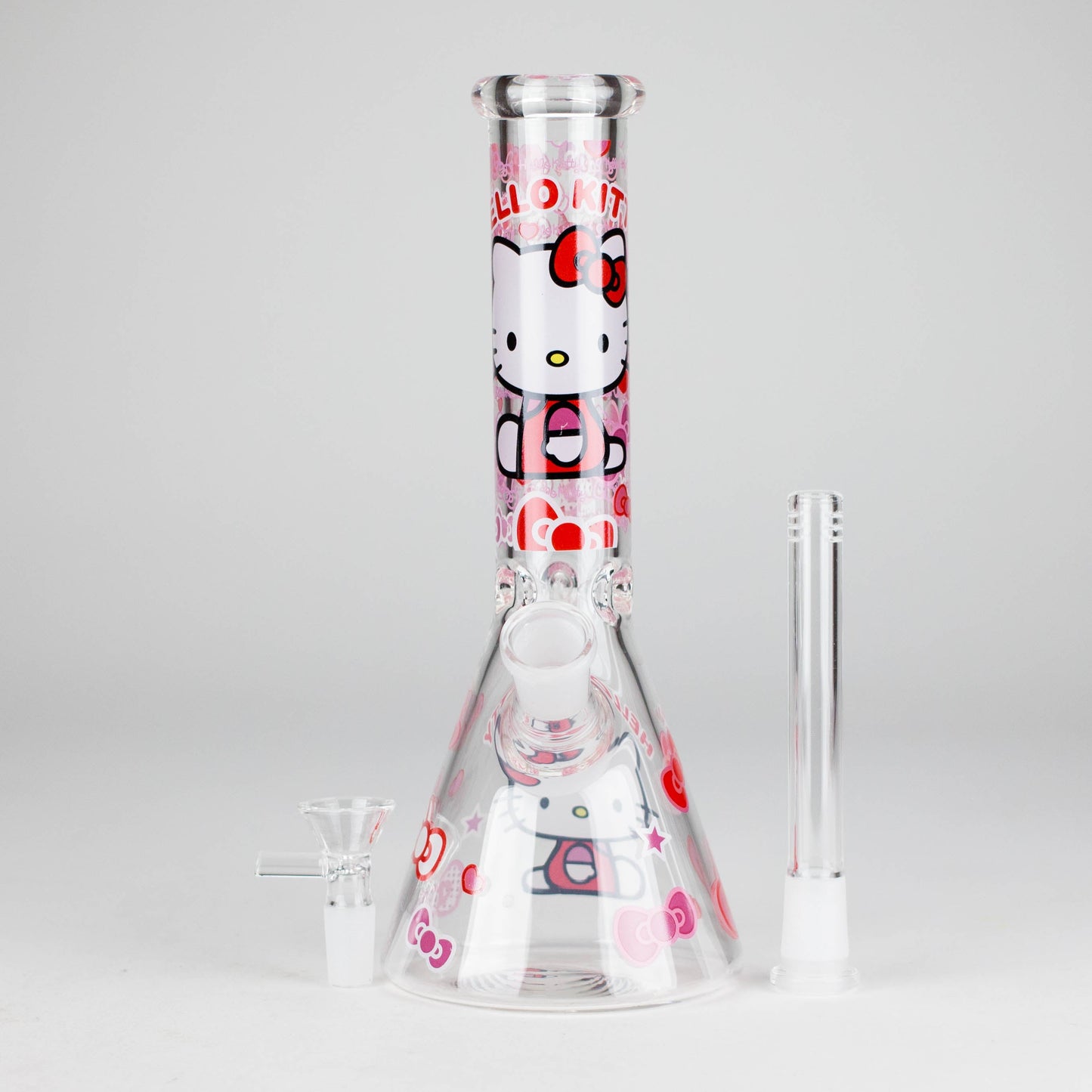10" 5mm Glass Beaker Bong With Kitty Design