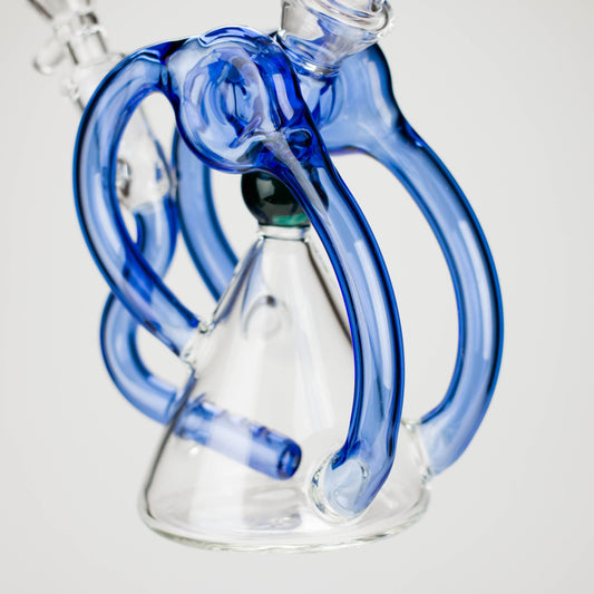 8" Color Accented Recycle Oil Glass Bong