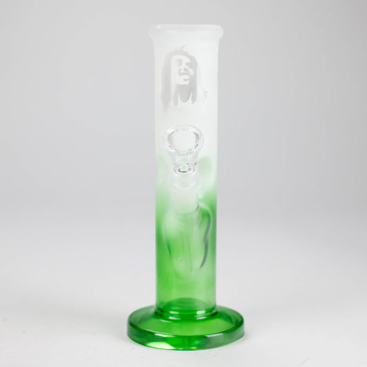 8" Straight Tube Glass Bong – Green