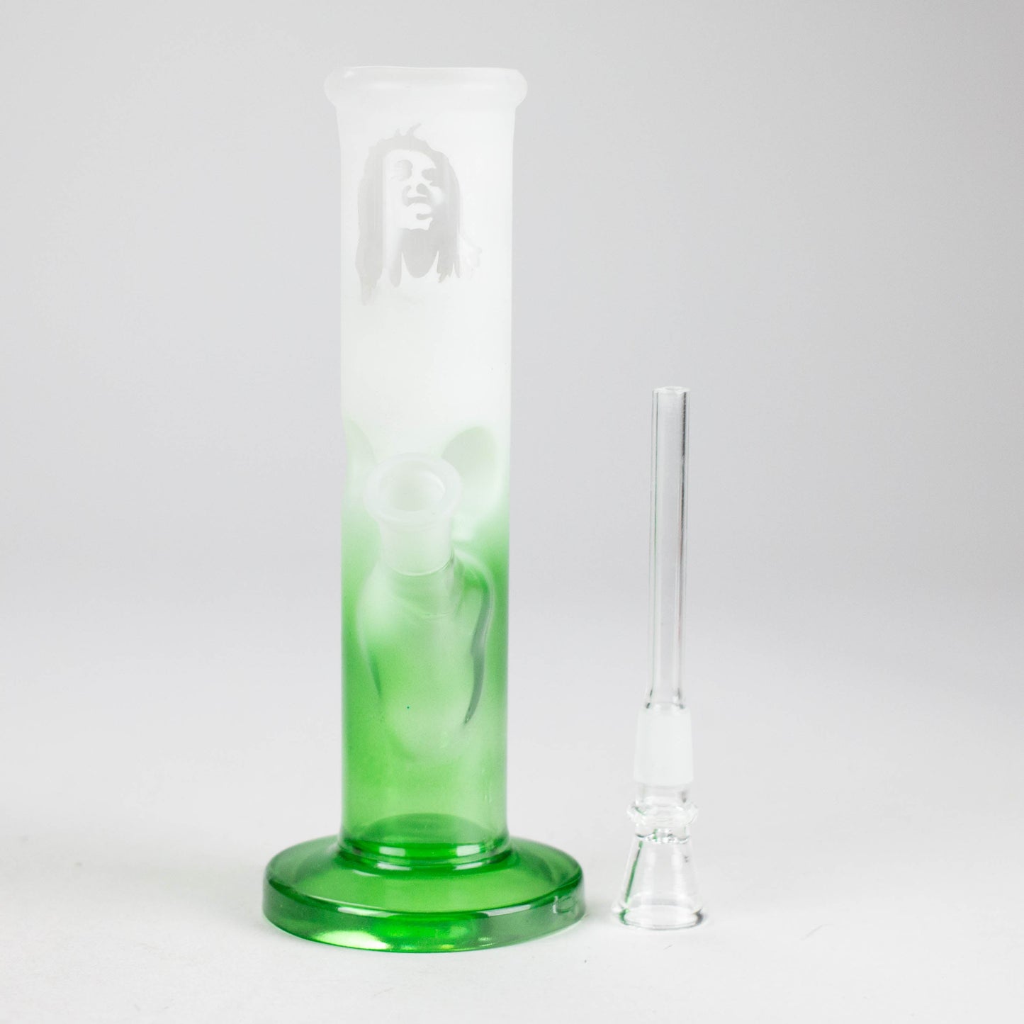 8" Straight Tube Glass Bong – Green