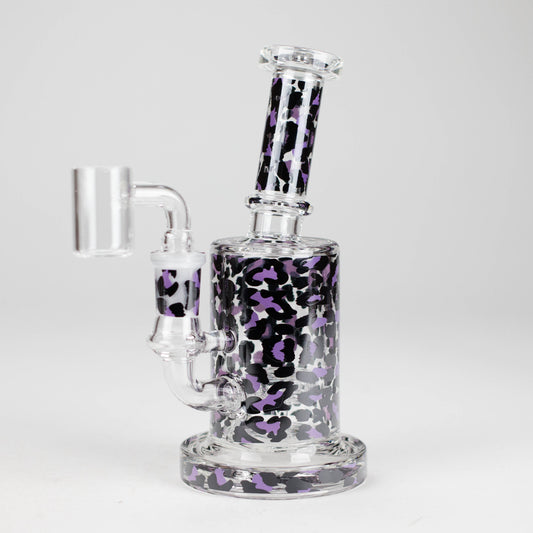 7″ 2-in-1 Leopard Print Rig with Perc – Banger & Bowl Included