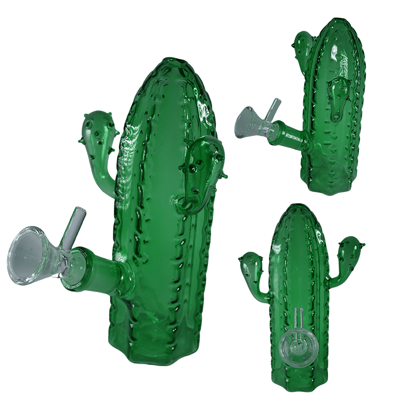 Desert Vibes Cactus Glass Water Pipe