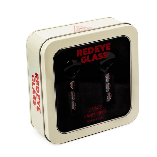 Red Eye Glass® | 3.75" Hearts Spoon Hand Pipe 2 Pack W/Collectible Tin