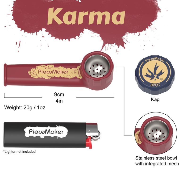PieceMaker Karma Silicone Pipe - 3.5" / 10ct