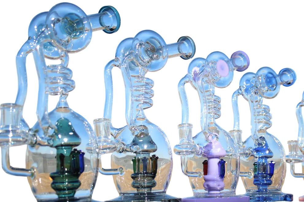 Desert Robot | 11" Glass Spiral Mushroom Recycler-style w/ Circ Percolator
