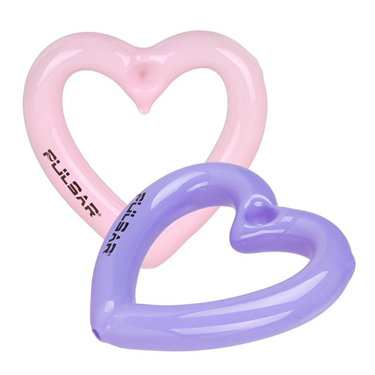 Pulsar 2pc Balloon Heart 4.5" Glass Hand Pipe Novelty Set
