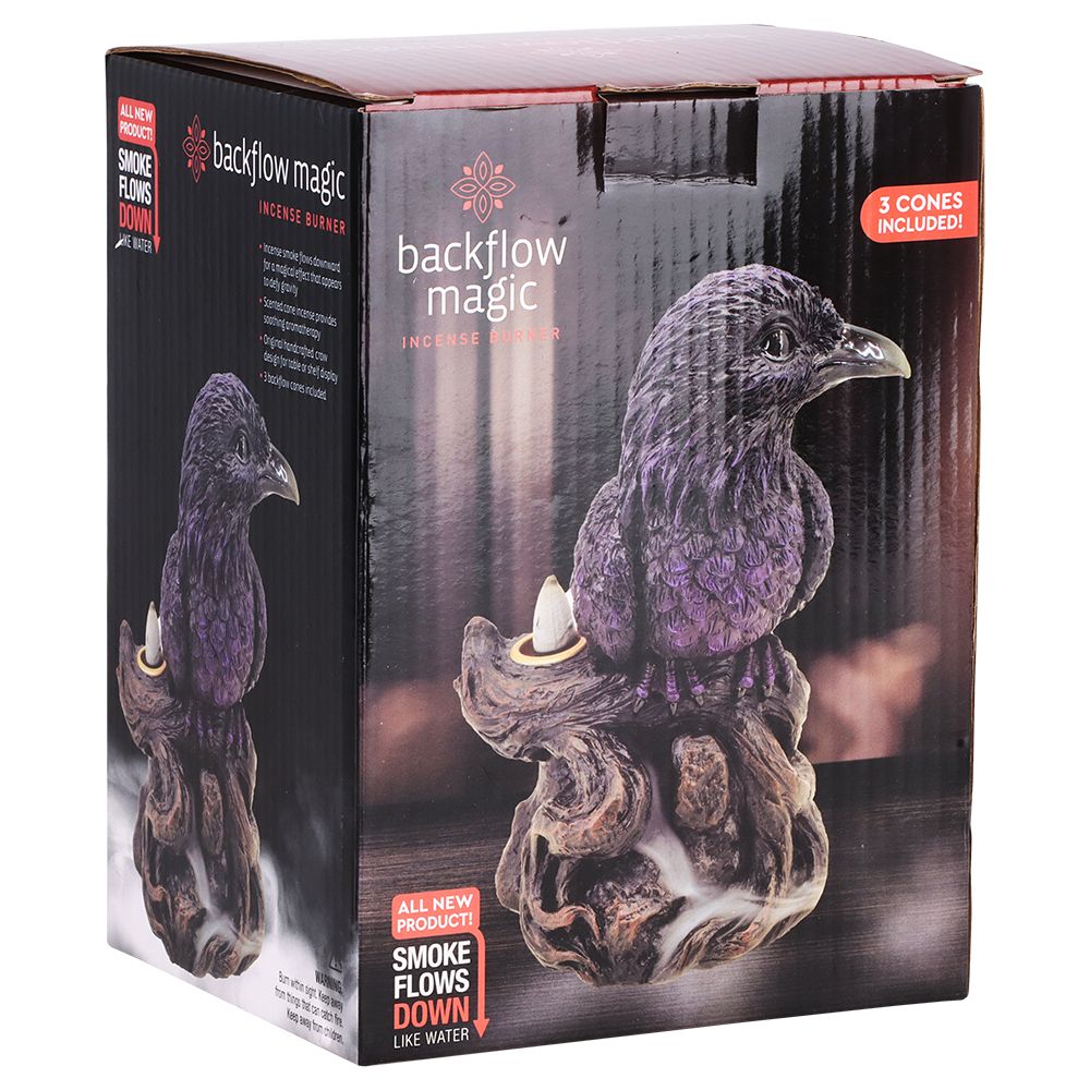 Quoth the Raven Back Flow Polyresin Incense Burner - 6.75" x 5.25"