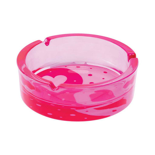 PINK YIN YANG HEARTS GLASS ASHTRAY