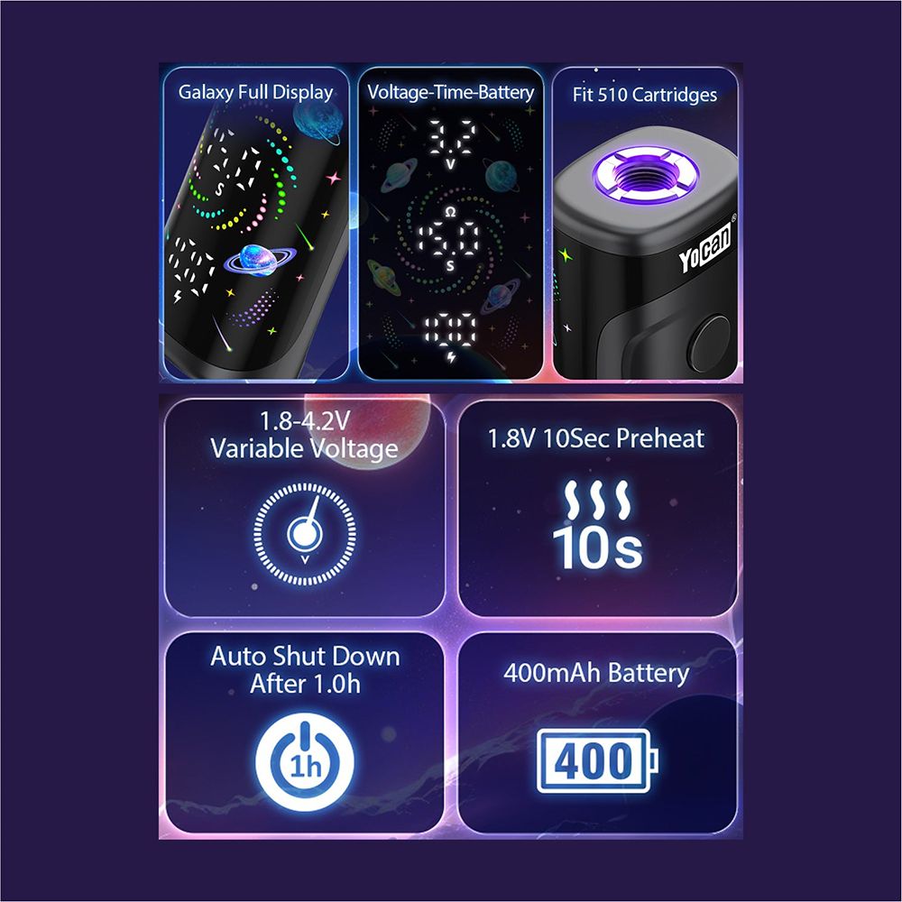 15ct Yocan Kodo Star 510 Box Mod - 400mAh | Display