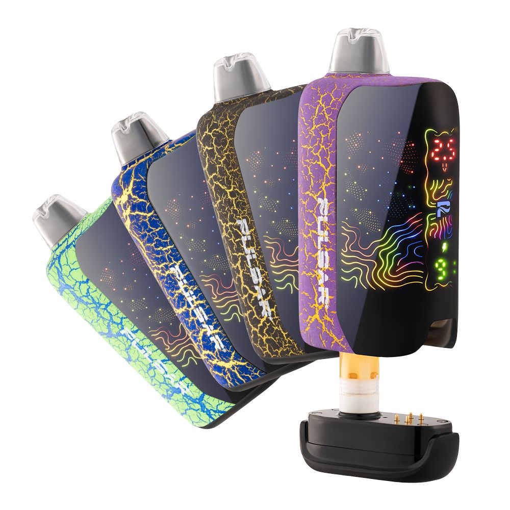 8CT DISPLAY - Pulsar 510 DL 6.0 Curved LCD Screen Vape Bar Crackle Series - 1000mAh / Assorted Colors