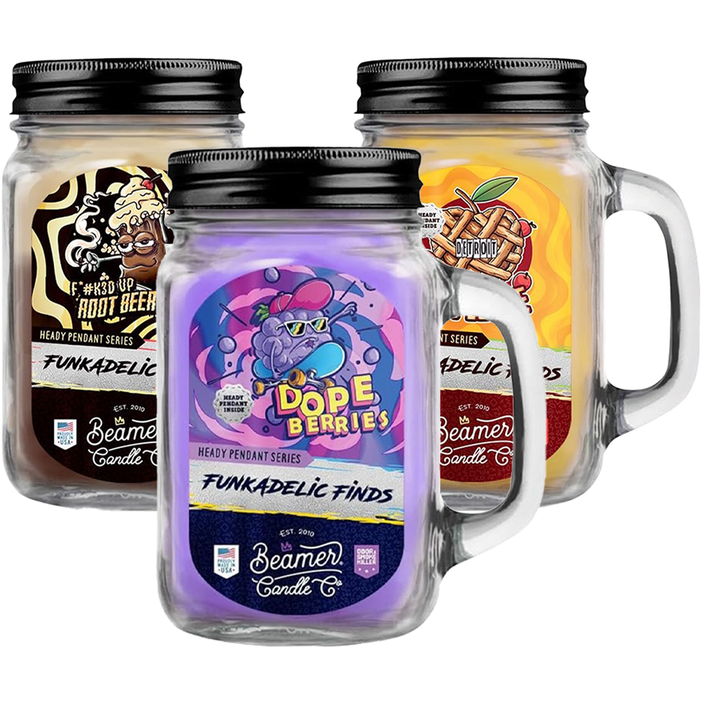 Beamer Candle Co. Funkadelic Finds Collection Hidden Pendant Mason Handle Candle | 12oz