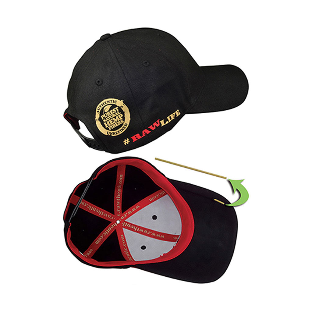 RAW MENS BLACK HAT