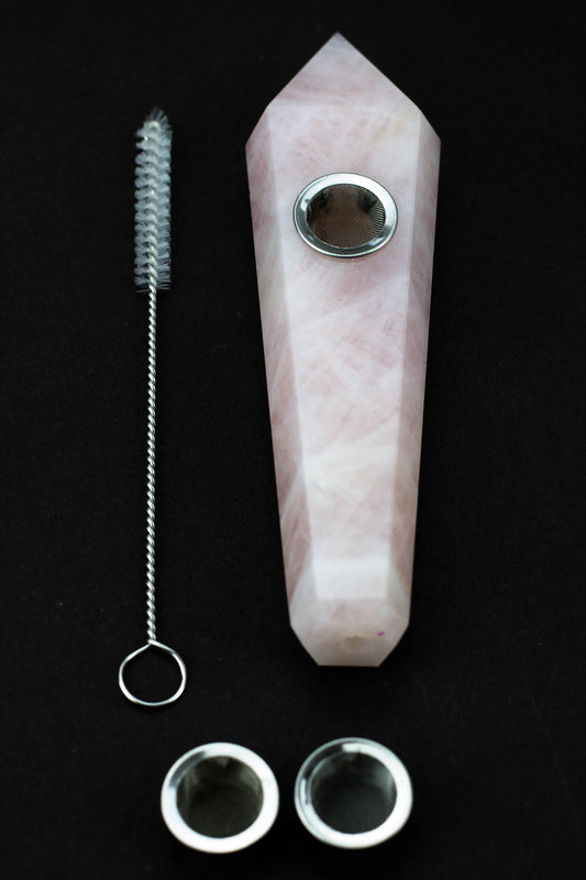 Acid Secs - Pink Rose Quartz Smoking Pipe
