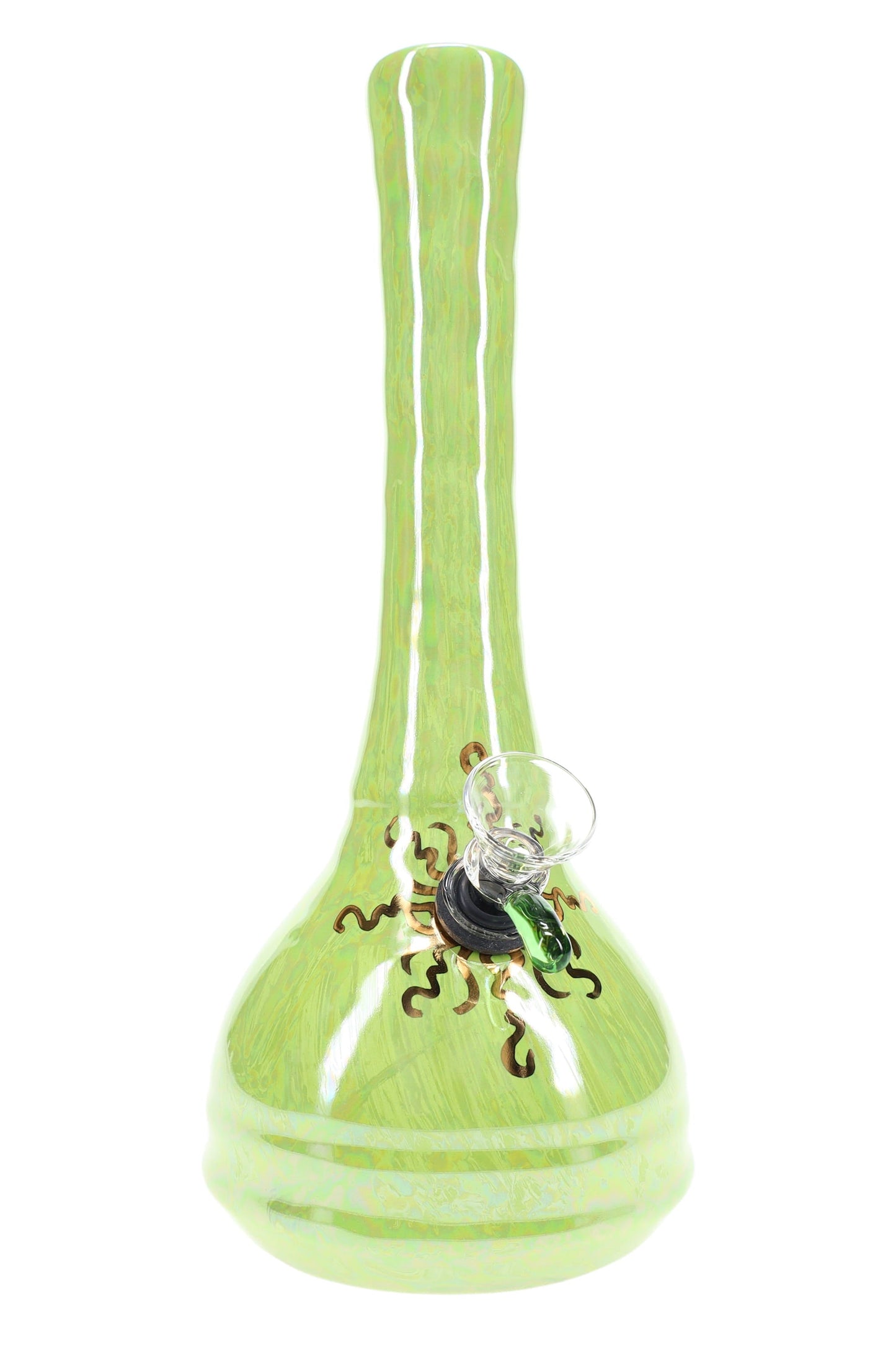 Ancient Creations 9″ Gold Sunburst Ceramic Beaker Bong