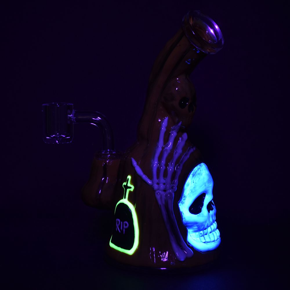 Haunted Gourd Enamel on glow in the dark Glass D R - 7"