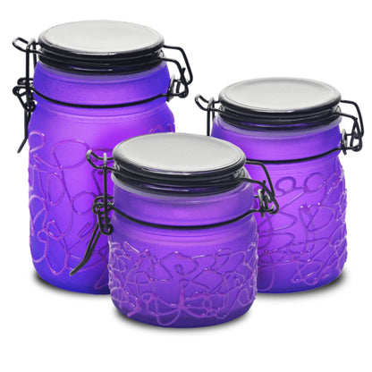 Spider Web Design Glass Storage Jars