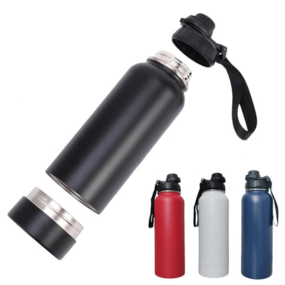 Thermos Bottle with Lid & Carabiner – Dual Function Hidden Compartment