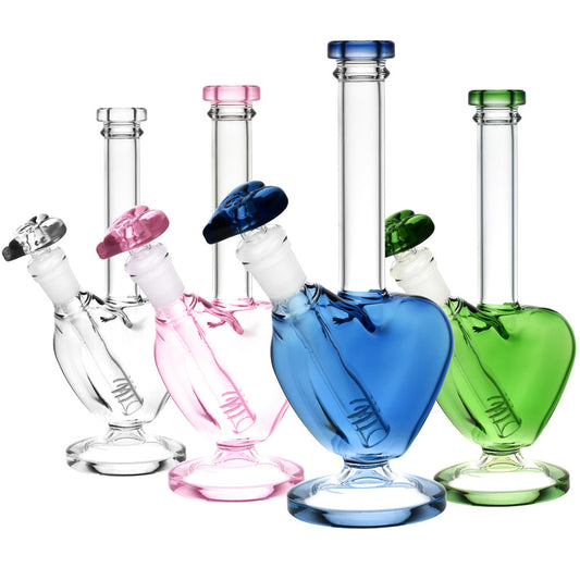 Love 'N Heart Water Pipe - 9" / 14mm F ~ Assorted Colors