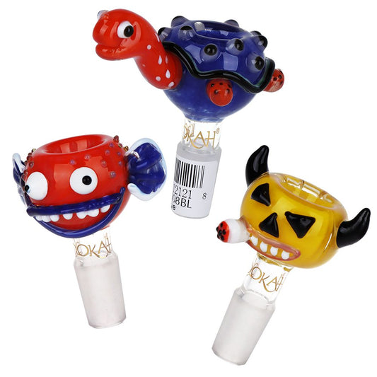 48ct Lookah Glass Novelty Slides - Assorted 14mm M Novelty Set C | Display Tree