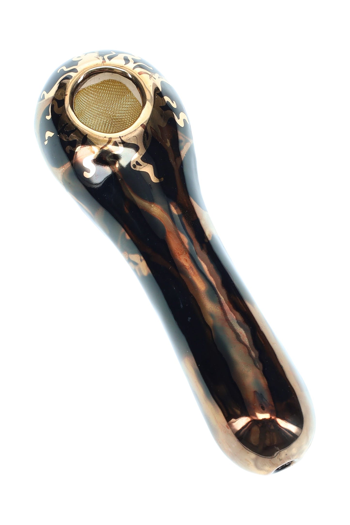 Ancient Creations Ceramics 4″ Ceramic Spoon Hand Pipe – Brass Screen – US-Made