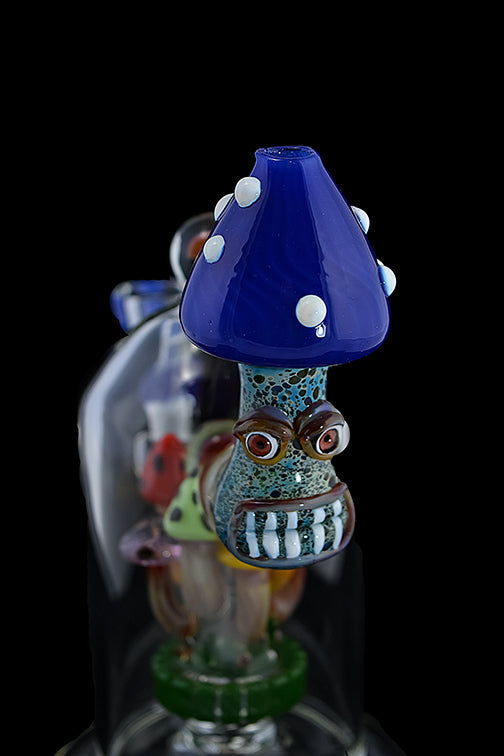 Stunning & Detailed Mushroom Glass Water Pipe - Handmade