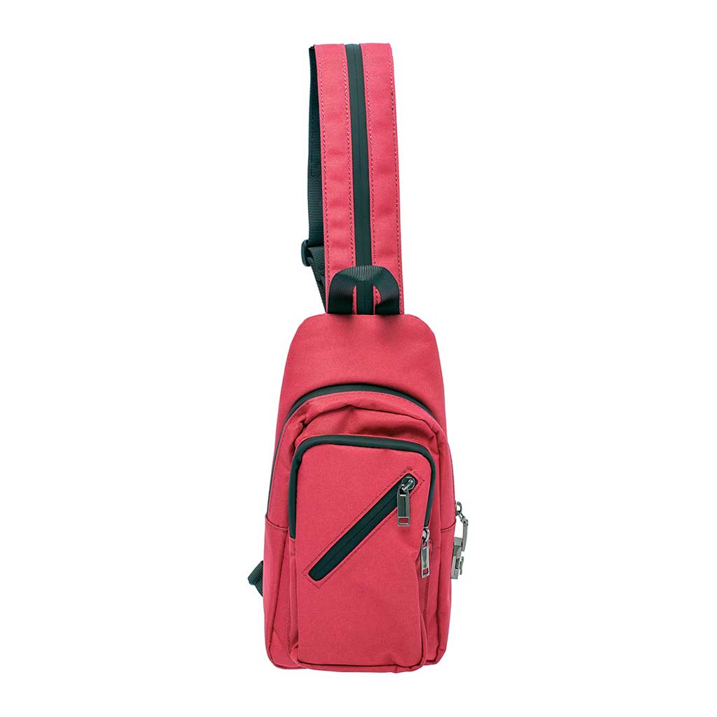 Smellproof Sling Bag - 12" x 6" x 2" - Wine Red