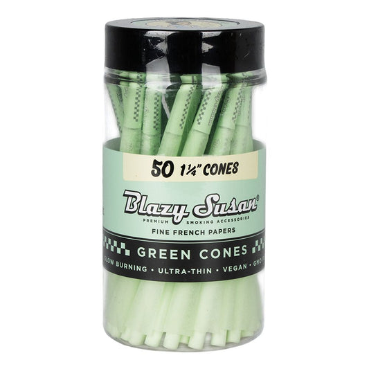 Blazy Susan Green 1 1/4" Pre-Rolled Cones Jar - 50ct