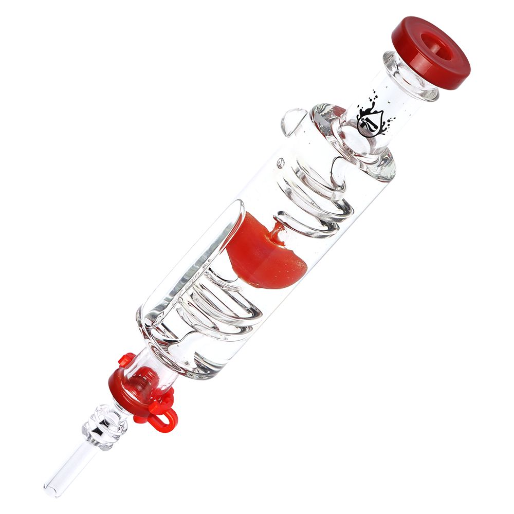 2PC SET - Pulsar Cool Down My Heart Glycerin Glass Dab Straw - 9.5" / Assorted Colors