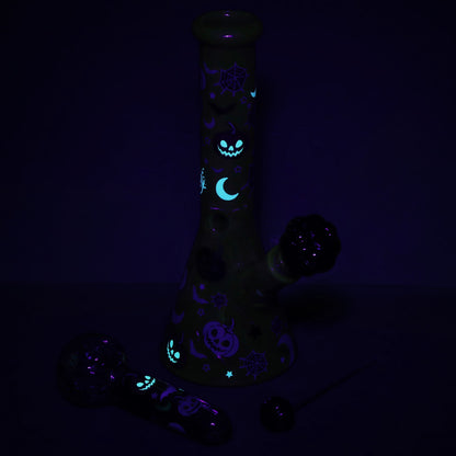 Pulsar Halloween Party Herb Pipe Glow Duo- 10" / 14mm F