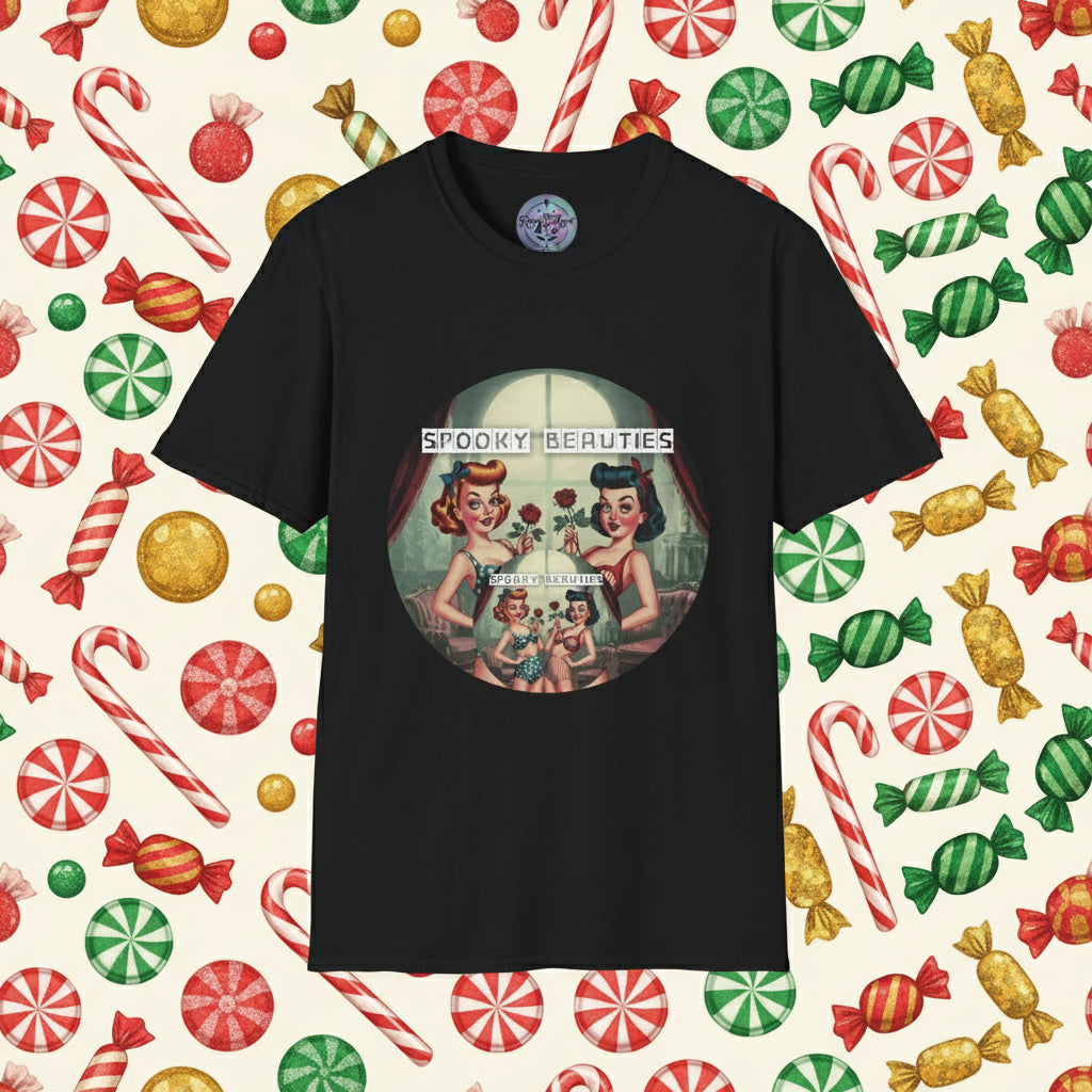 Spooky Beauties Rosy Faces Unisex Softstyle T-Shirt | Vintage Aesthetic Tee