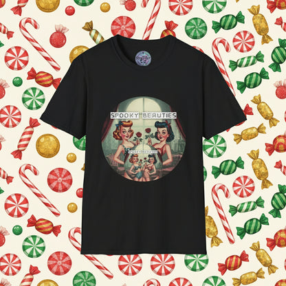 Spooky Beauties Rosy Faces Unisex Softstyle T-Shirt | Vintage Aesthetic Tee