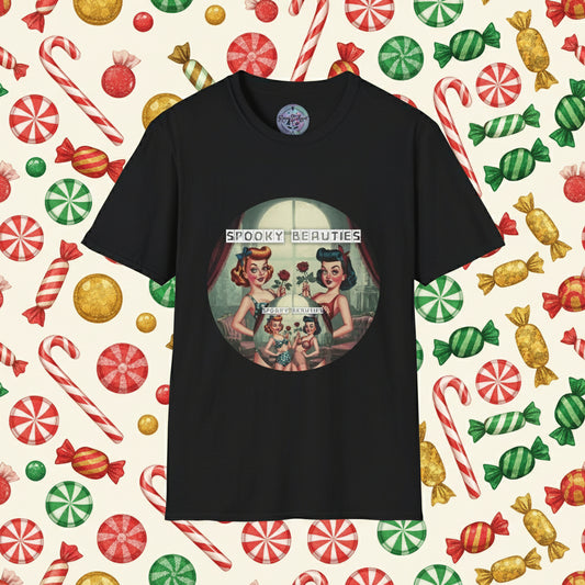 Spooky Beauties Rosy Faces Unisex Softstyle T-Shirt | Vintage Aesthetic Tee