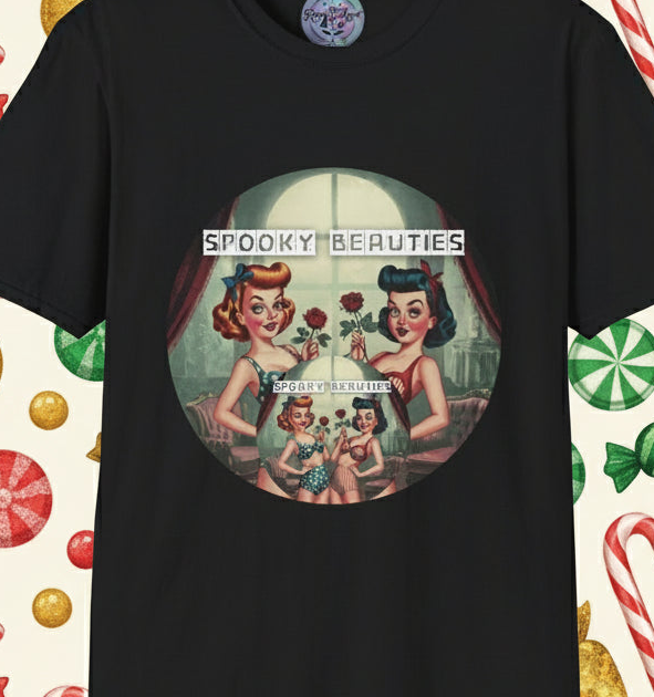 Spooky Beauties Rosy Faces Unisex Softstyle T-Shirt | Vintage Aesthetic Tee