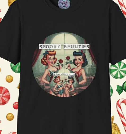 Spooky Beauties Rosy Faces Unisex Softstyle T-Shirt | Vintage Aesthetic Tee
