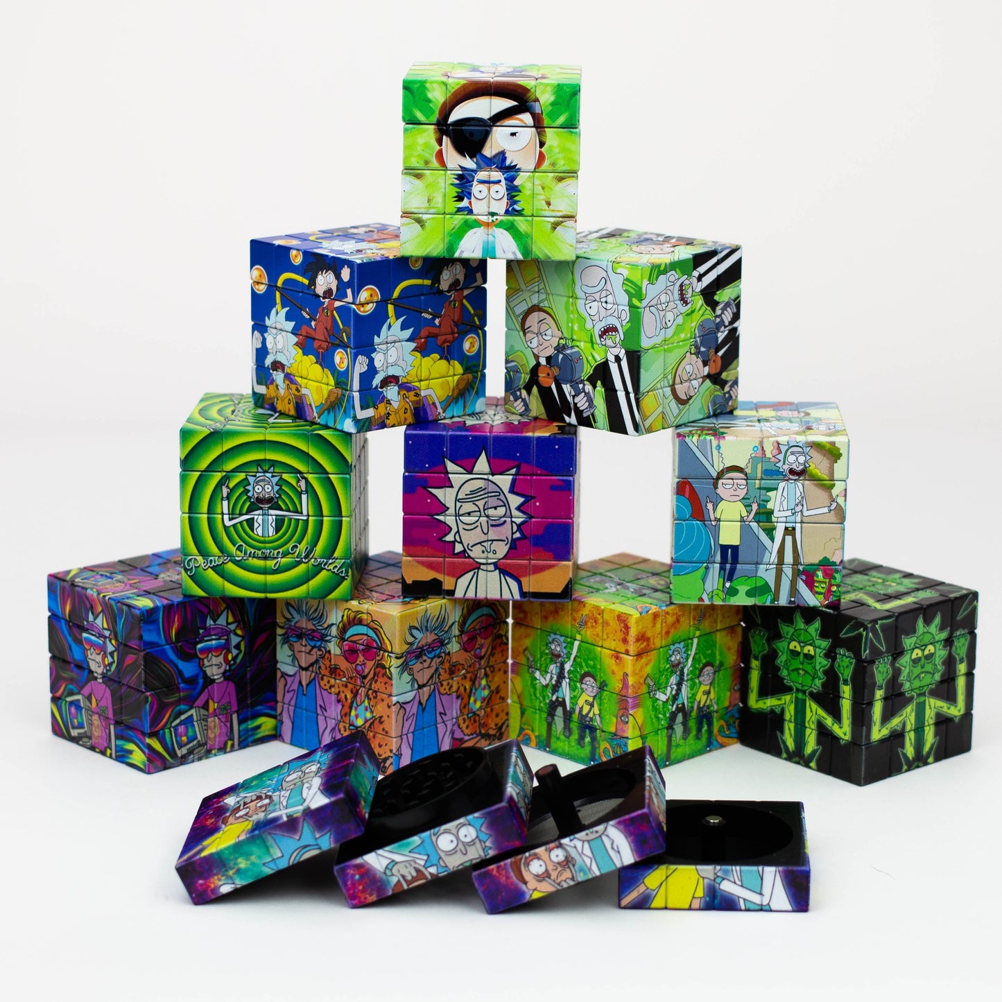 Cartoon Cube Herb Grinder - 4 Parts