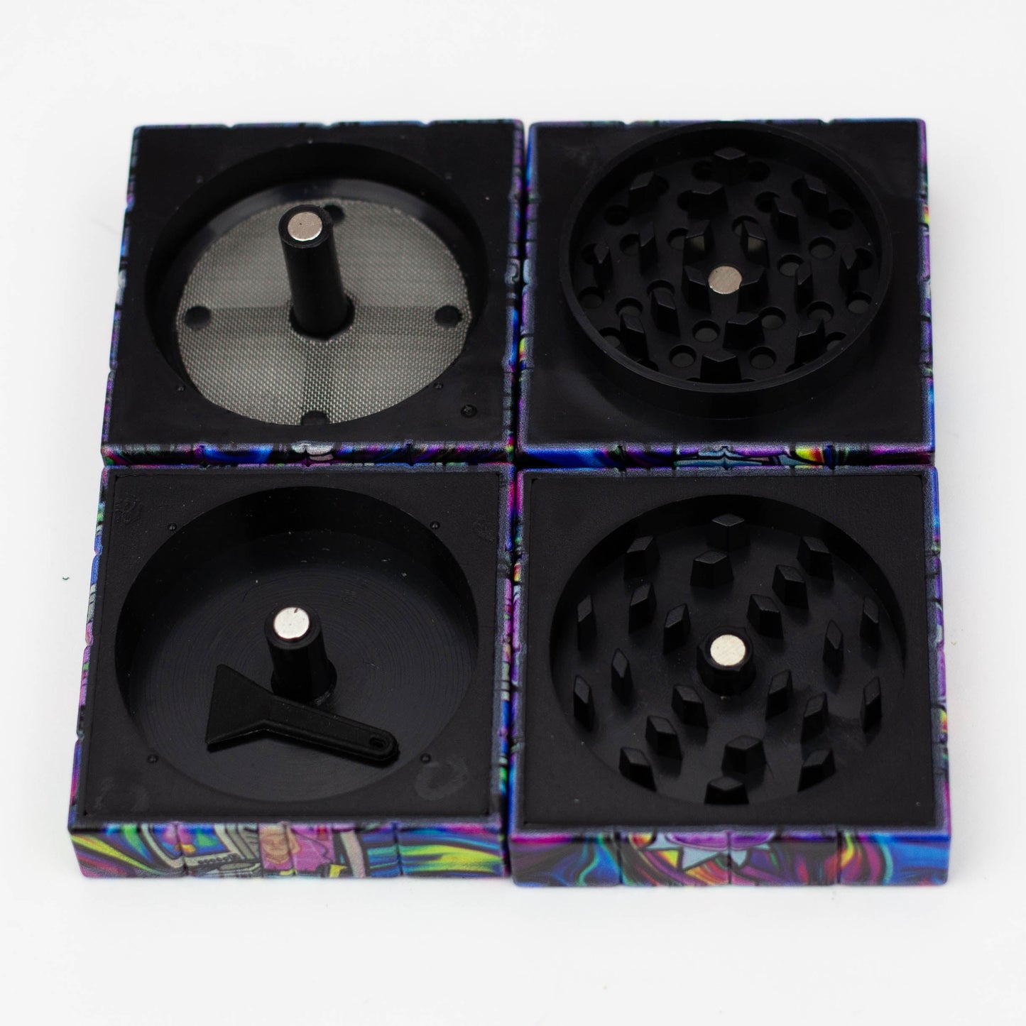 Cartoon Cube Herb Grinder - 4 Parts