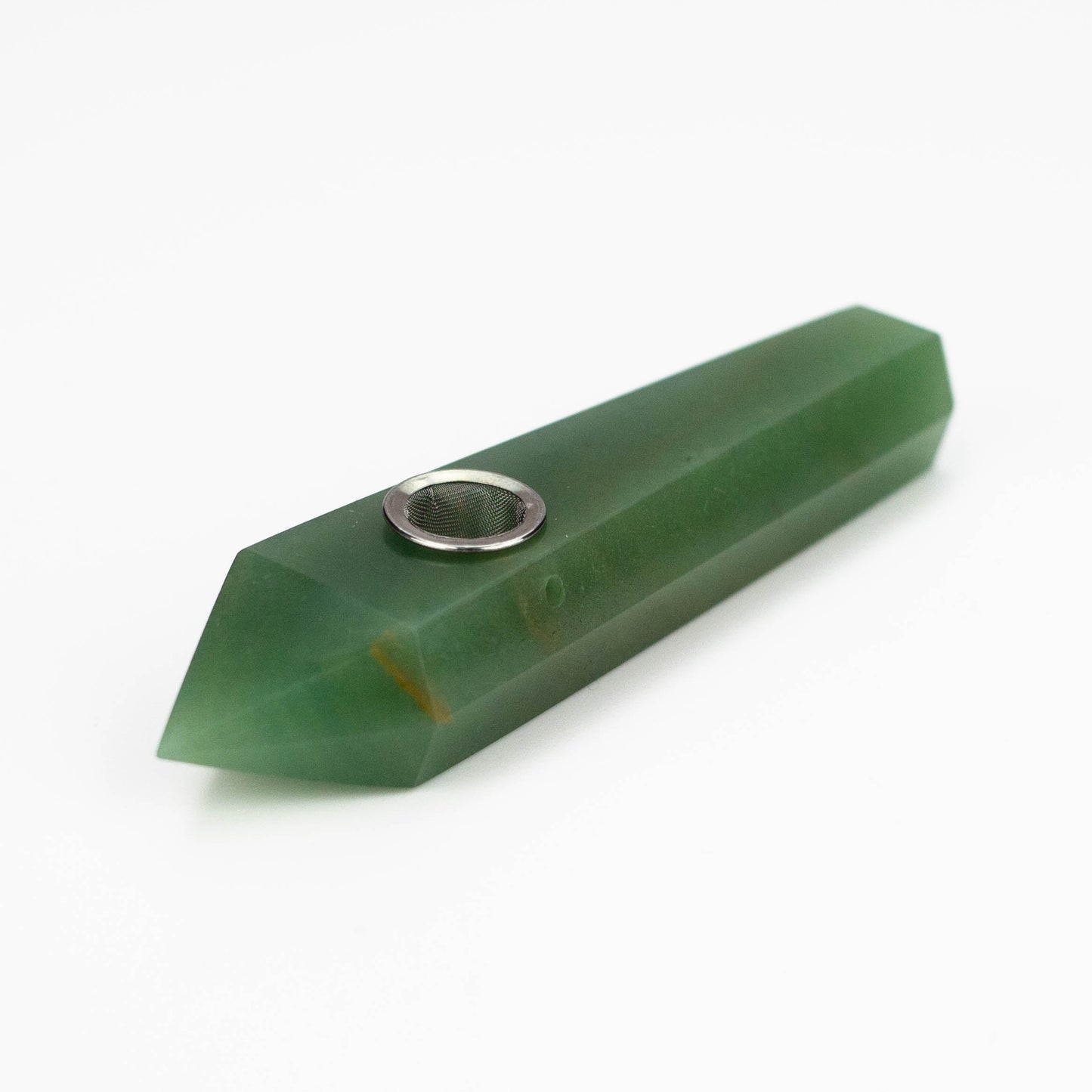 Green Adventurine Crystal Pipe with Choke