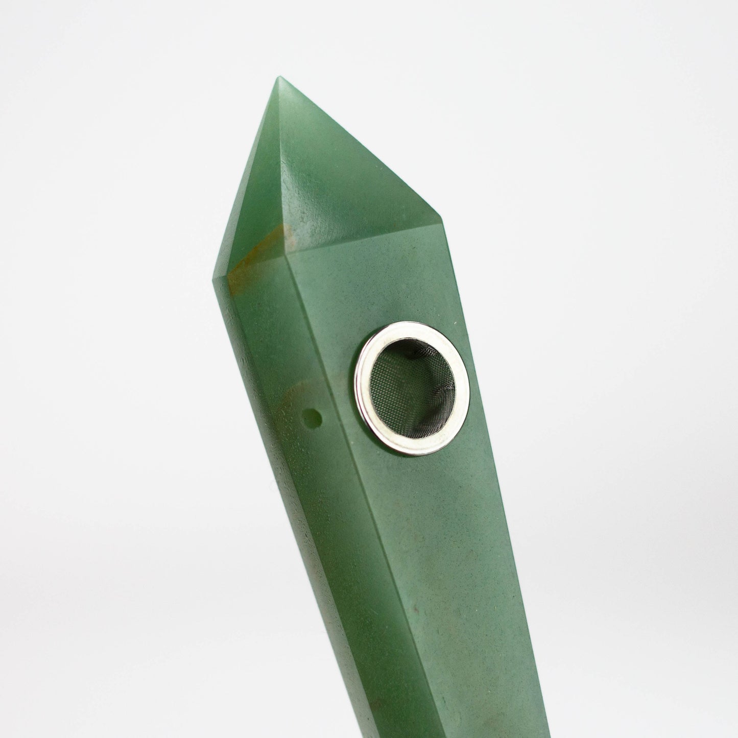 Green Adventurine Crystal Pipe with Choke