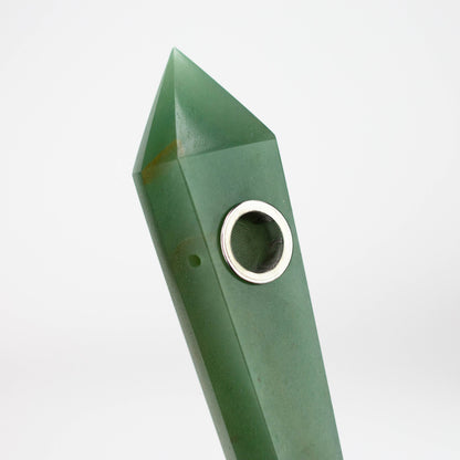 Green Adventurine Crystal Pipe with Choke