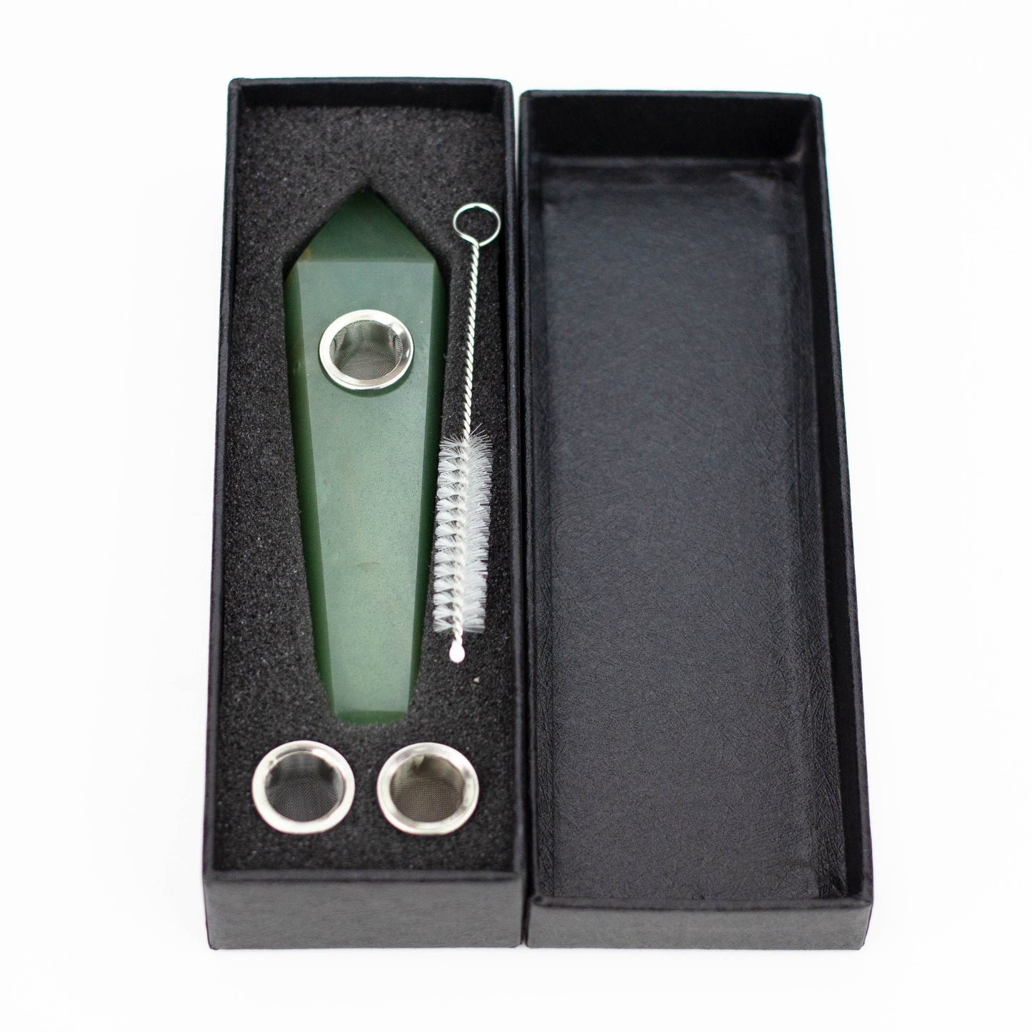 Green Adventurine Crystal Pipe with Choke