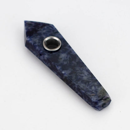 Acid Secs | Grey/Blue Feldspar Crystal Pipe with Choke