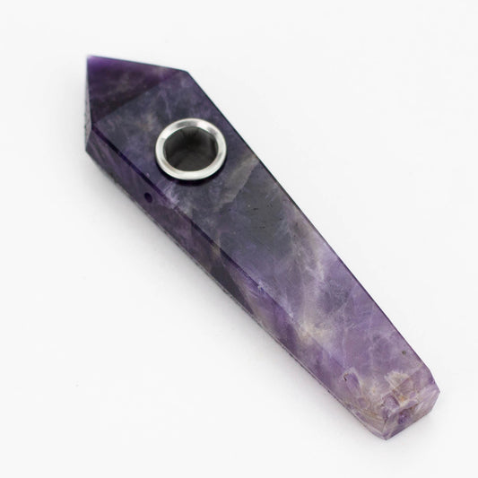 Acid Secs | Pure Amethyst Crystal Pipe with Choke