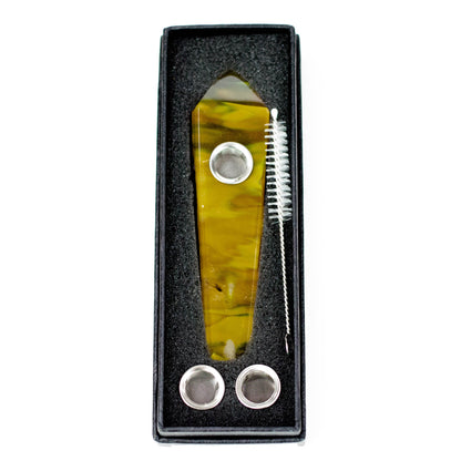 Red Agate Crystal Pipe with Choke