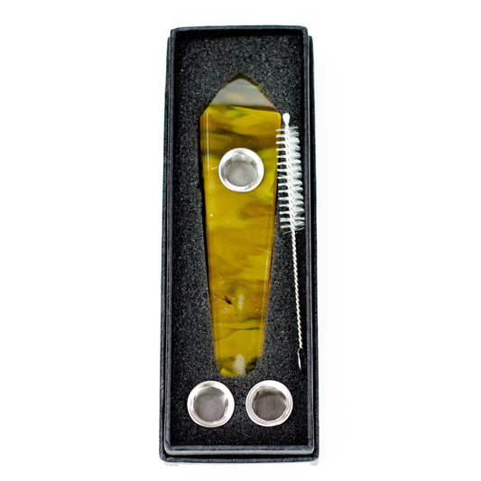 Red Agate Crystal Pipe with Choke